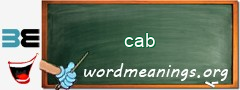 WordMeaning blackboard for cab